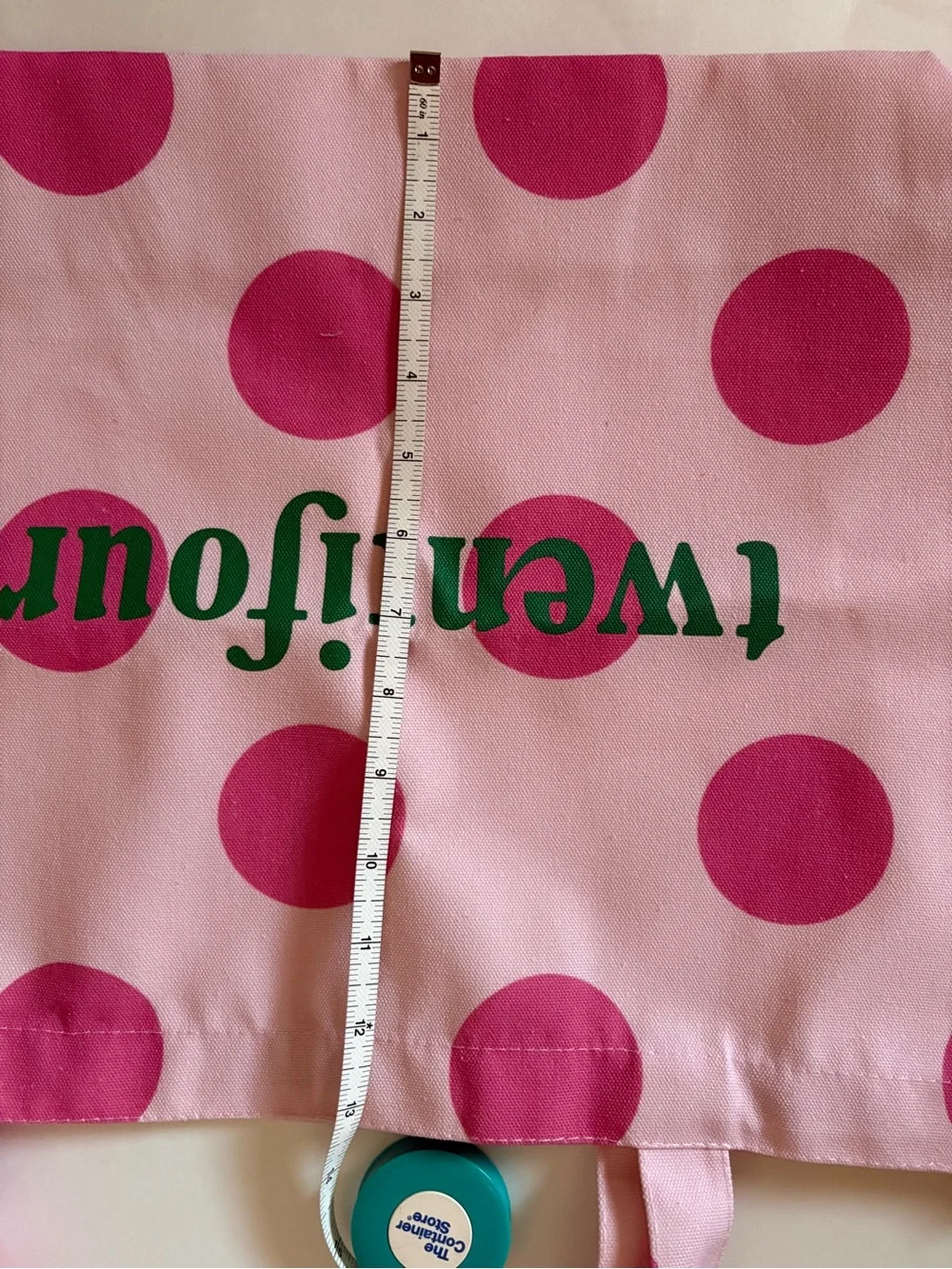 Pink Polka Dot Tote Bag